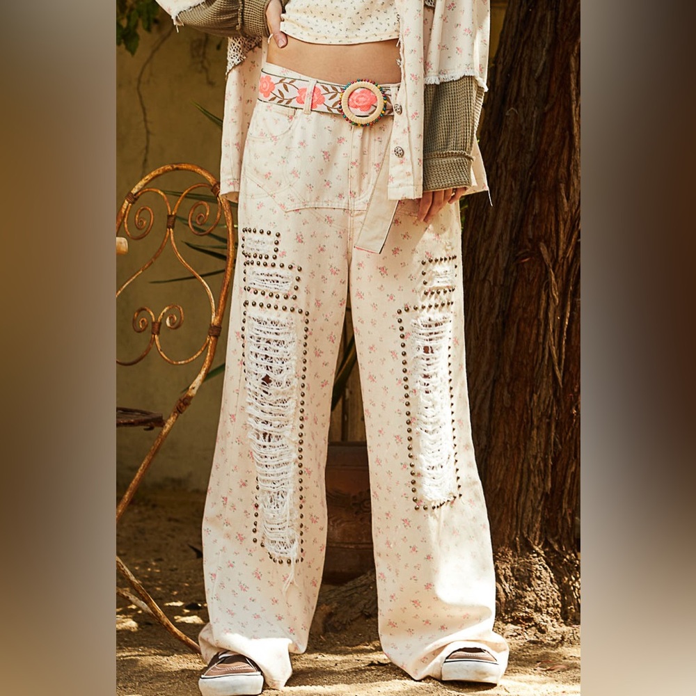 💥 POL “Wild Rose Pants” | Pink/White - Picture 2 of 9